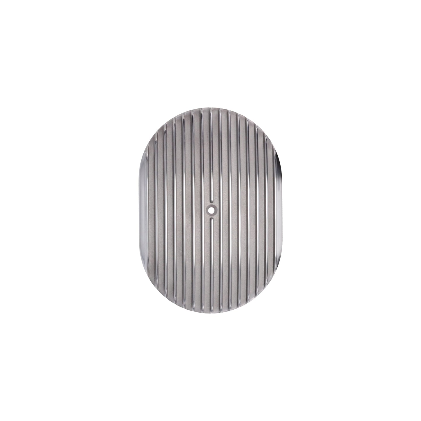 12″ X 2″ Full Finned Oval Aluminum Air Cleaner Kit, Paper Filter, Flat Base, Polished