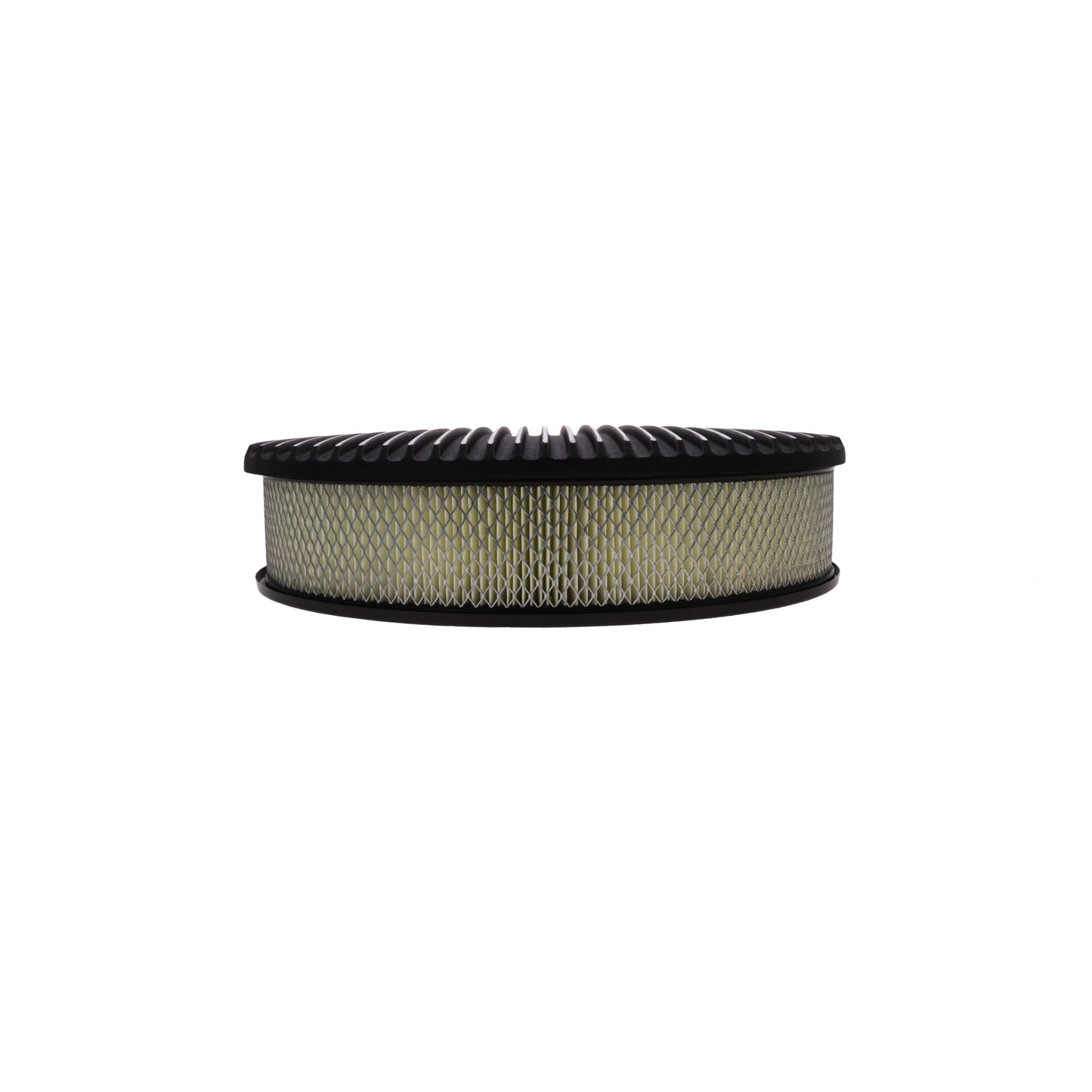 14" X 3" Full Finned Round Aluminum Air Cleaner Kit, Paper Filter, Flat Base, Black