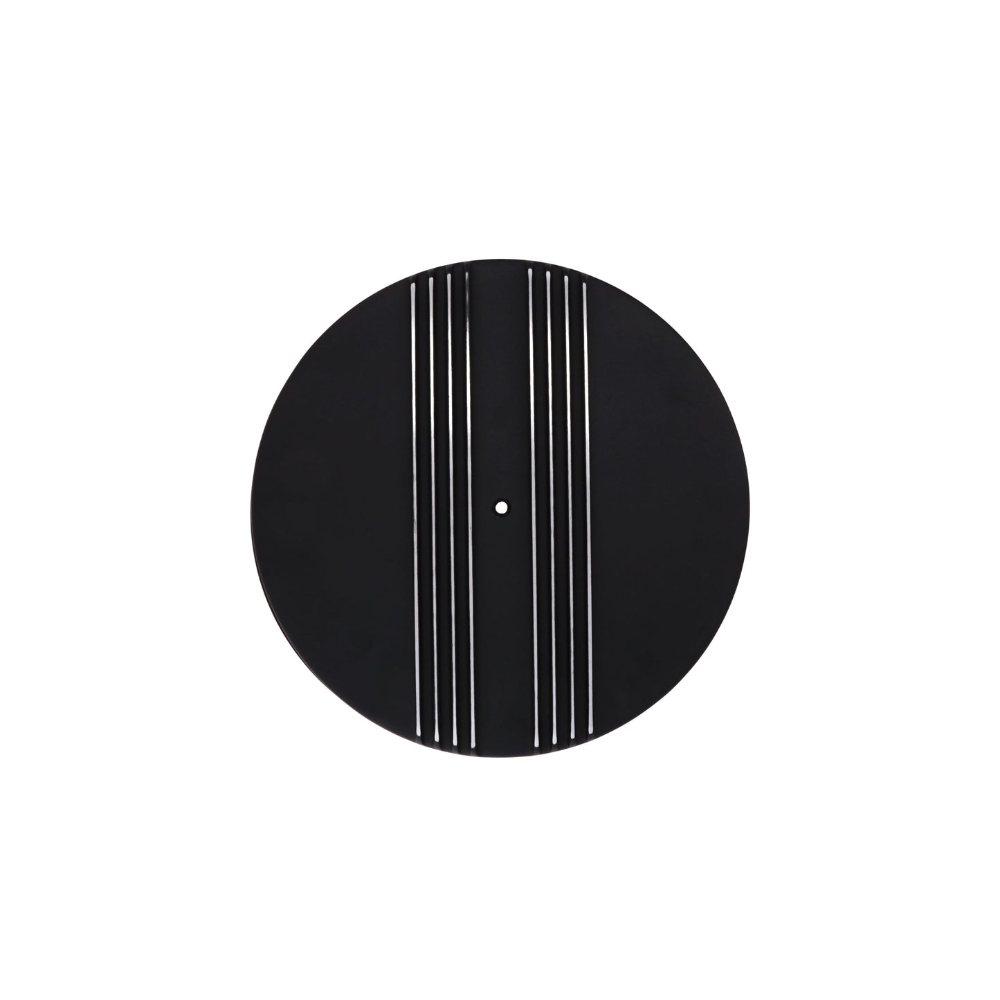 14" X 3" Center Finned Round Aluminum Air Cleaner Kit, Red washable Filter, Flat Base - Black