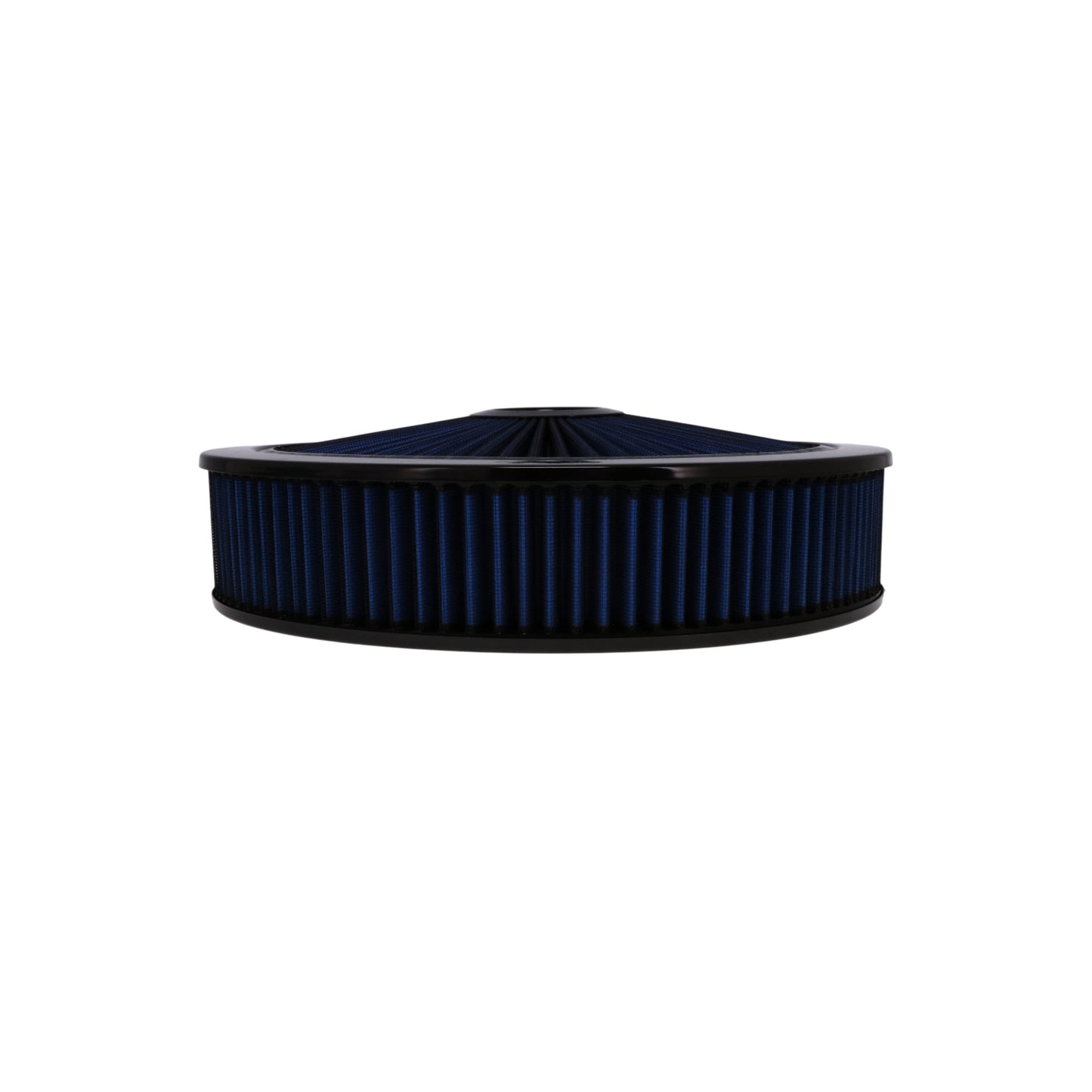 14" X 3" Round Steel Air Cleaner Kit, Blue Washable Filter, Flat Base - Black