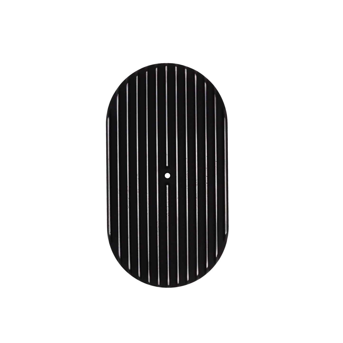 15" X 2" Full Finned Oval Aluminum Air Cleaner Kit, Paper Filter, Flat Base, Black