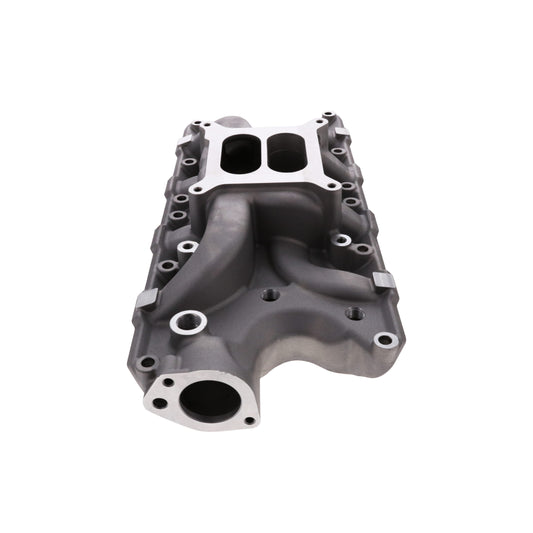 Ford SB Aluminum Intake Manifold, Dual Plane, Satin