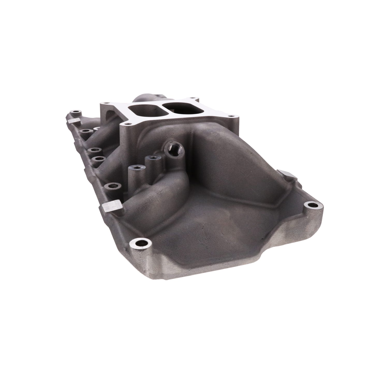 Ford SB Aluminum Intake Manifold, Dual Plane, Satin