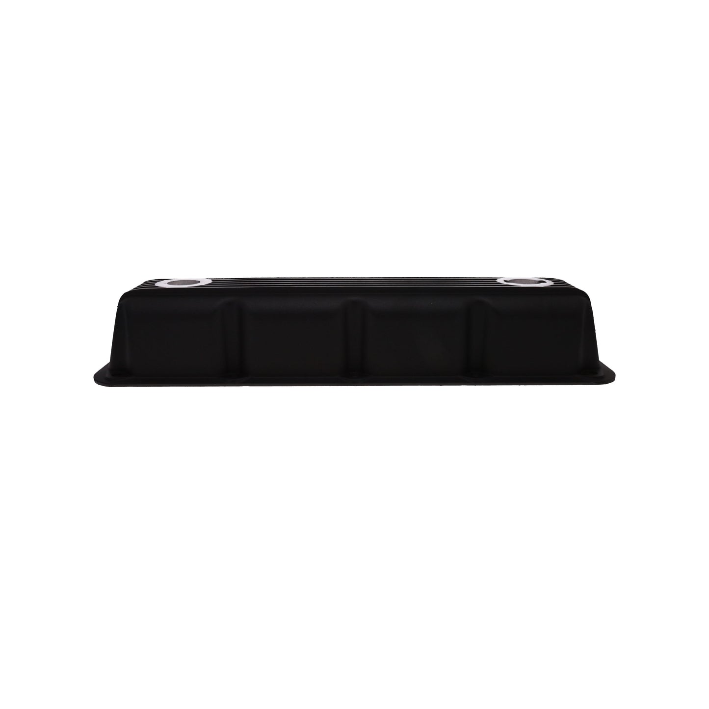 1992-2003 Mopar SB V8 Finned Aluminum Valve Covers, 3 1/2" Ex. 3 1/8" In. Ht., 1.25" Hole, Black