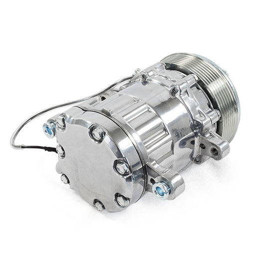 Sanden SD-7 Style Serpentine A/C Compressor - Chrome