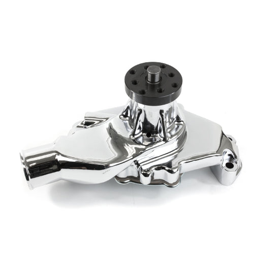 Chevy Small Block Short-Style High-Flow Mechanical Water Pump - Chrome