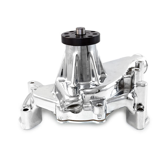 Chevy Small Block Long-Style Reverse Rotation High-Flow Mechanical Water Pump - Chrome