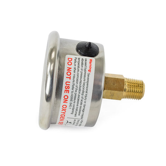 0-100 PSI Liquid-Filled Fuel Pressure Gauge - Chrome