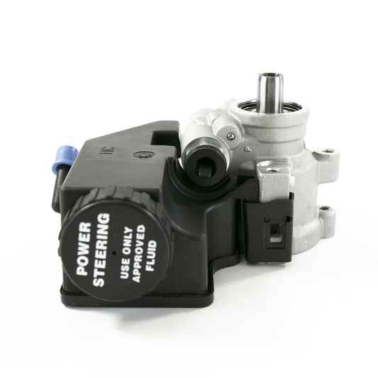 GM Type II Power Steering Pump with Integral Black Plastic Reservoir - Satin