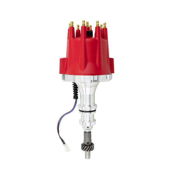 thumbnail interactive-video image 1 of Ford 351W Windsor 8000 Series Pro Billet Distributor - Red Screw-on - Speedmaster 1 of 2