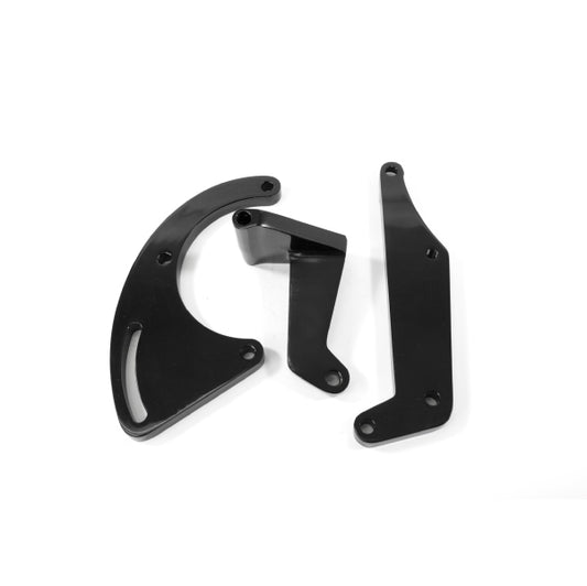 Chevy Small Block Long Water Pump A/C Compressor Bracket - Black