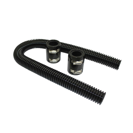 Black Stainless Steel Flexible Radiator Hose Kit - 24 Inches