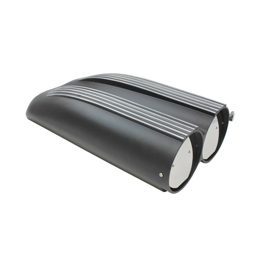 Finned Aluminum Air Cleaner & Hood Scoop Kit - Black