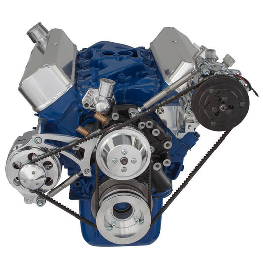 Ford 289-302-351W V-Belt System - AC & Alternator - Polished