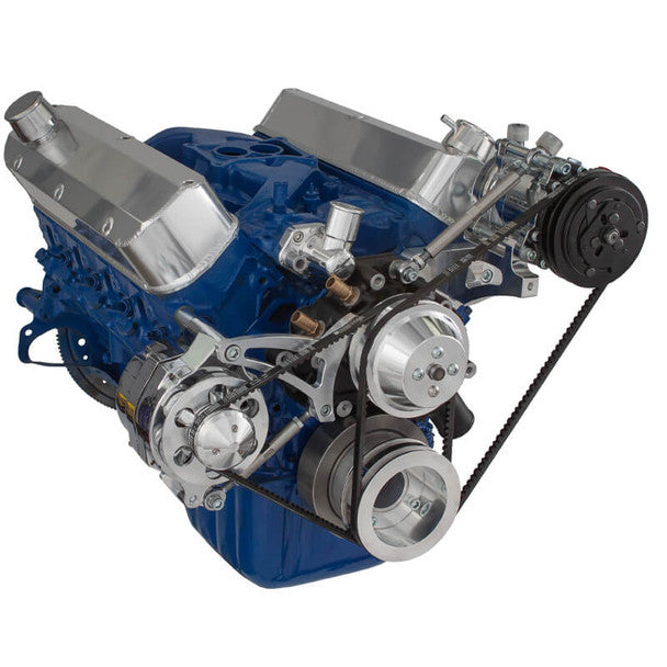 Ford 289-302-351W V-Belt System - AC & Alternator - Polished