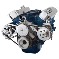Ford 289-302-351W V-Belt System - Alternator & Power Steering, Shorty Water Pump - Polished