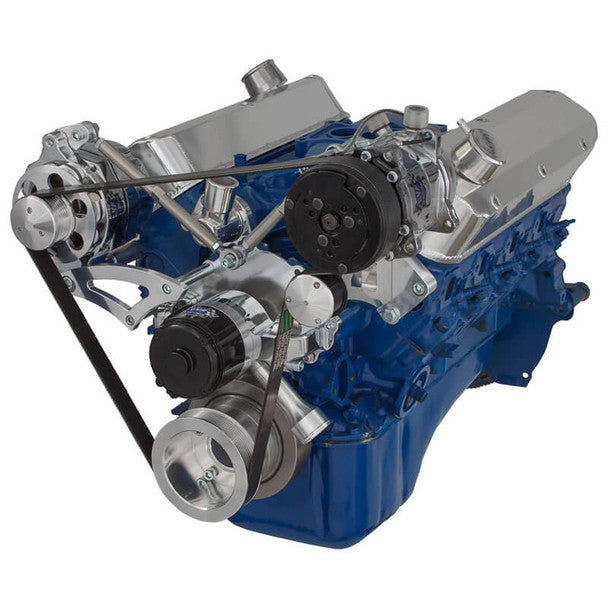Ford 289-302-351W Serpentine Conversion Kit - Alternator & A/C - Electric Water Pump - Polished