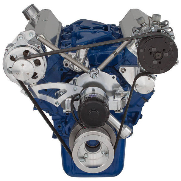 Ford 289-302-351W Serpentine Conversion Kit - Alternator & A/C - Electric Water Pump - Polished