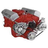 Chevy Small Block V-Belt System - Alternator & Power Steering, EWP - Polished