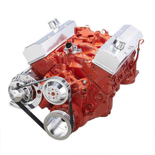 Chevy Small Block Serpentine Conversion - Alternator Only, Long Water Pump - Polished
