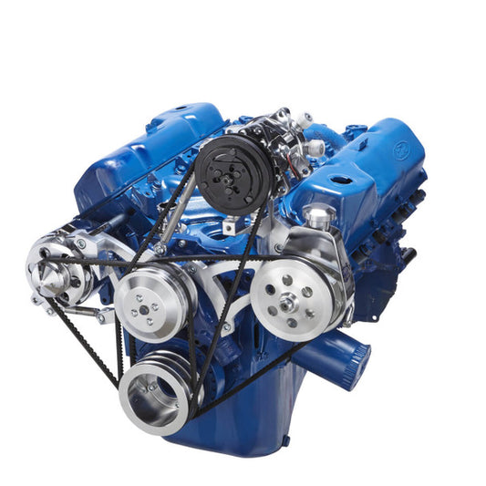 Ford 351C, 351M & 400 V-Belt System - AC, Alternator & Power Steering - Polished