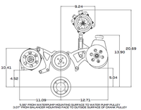 Ford 351C, 351M & 400 V-Belt System - AC, Alternator & Power Steering - Black