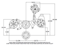 Ford 351C, 351M & 400 Serpentine System - Power Steering & Alternator - Black