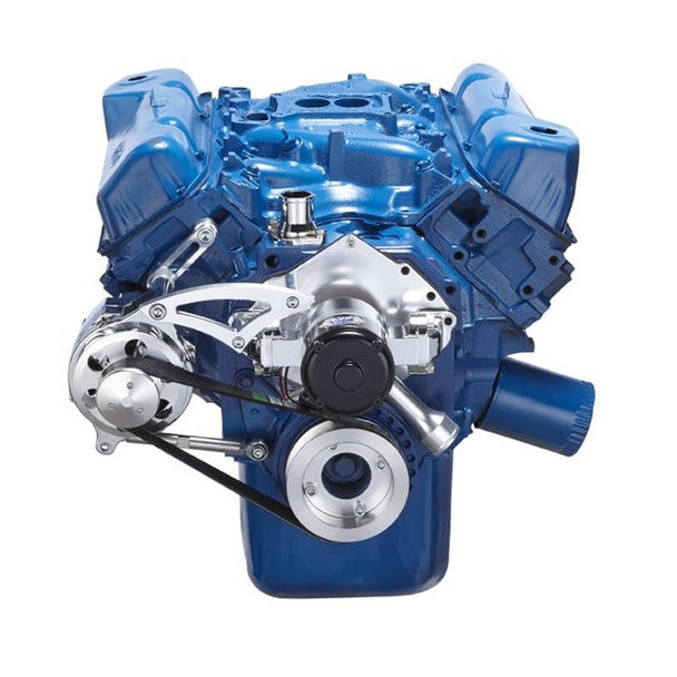 Ford 351C Serpentine System - Alternator Only, Electric Water Pump - Polished
