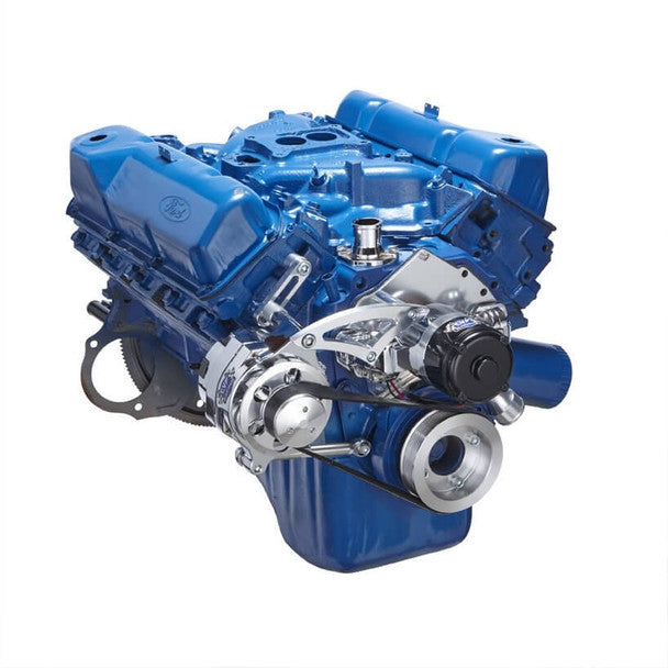Ford 351C Serpentine System - Alternator Only, Electric Water Pump - Polished