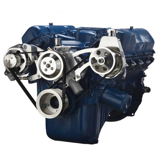 Ford 351C, 351M & 400 Serpentine System - Power Steering & Alternator - Polished