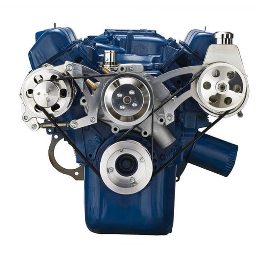 Ford 351C, 351M & 400 Serpentine System - Power Steering & Alternator - Polished