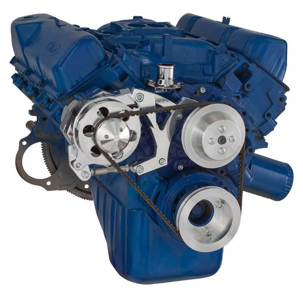 Ford 351C, 351M & 400 V-Belt System - Alternator Only - Polished