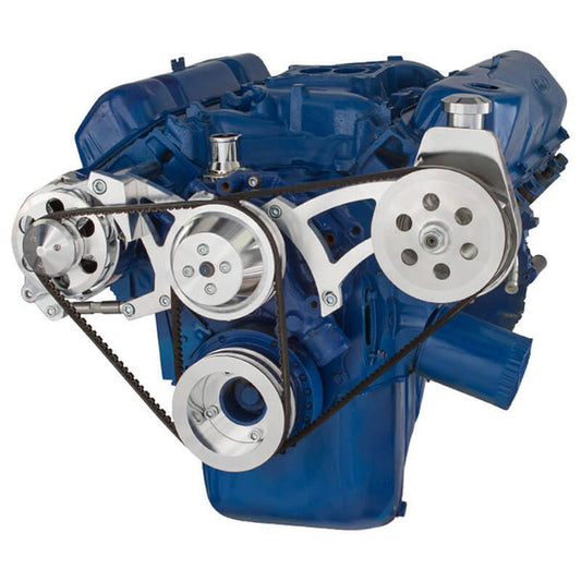 Ford 351C, 351M & 400 V-Belt System - Power Steering & Alternator - Polished