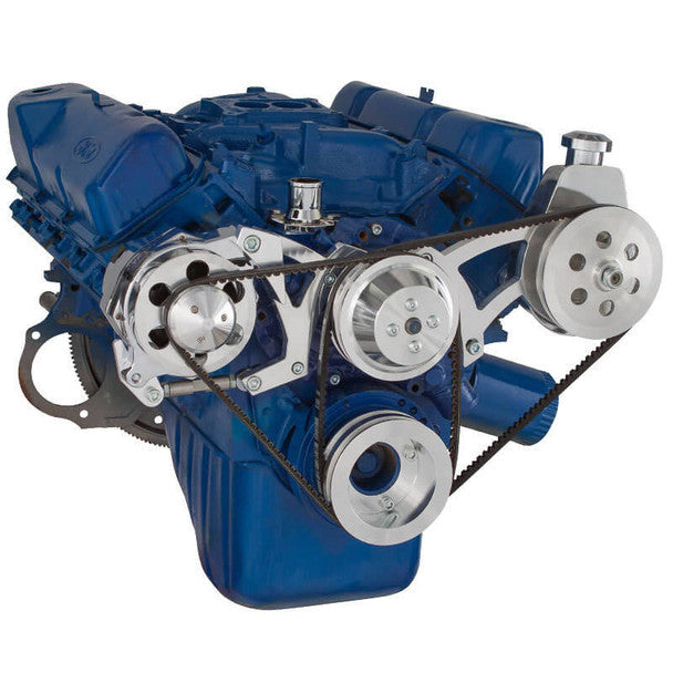 Ford 351C, 351M & 400 V-Belt System - Power Steering & Alternator - Polished
