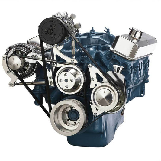 Small Block Chrysler Serpentine Conversion, Air Conditioning and Power Steering - Polished