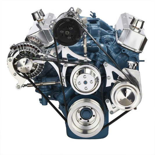 Small Block Chrysler Serpentine Conversion, Air Conditioning and Power Steering - Polished