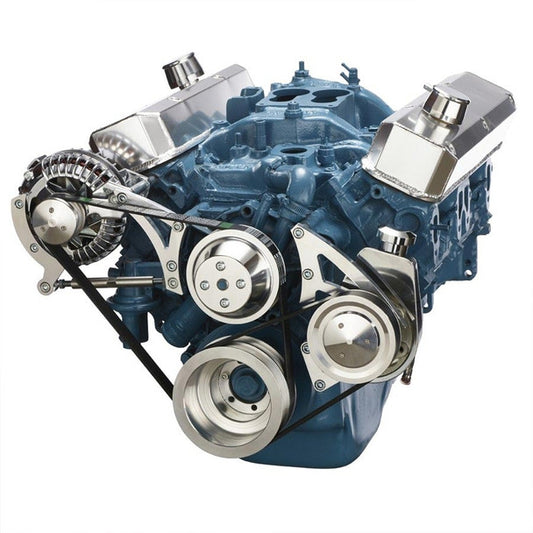Small Block Chrysler Serpentine Conversion, Power Steering - Polished