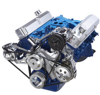 Ford 390 V-Belt System - AC, Alternator & Power Steering - Saginaw Pump - Polished