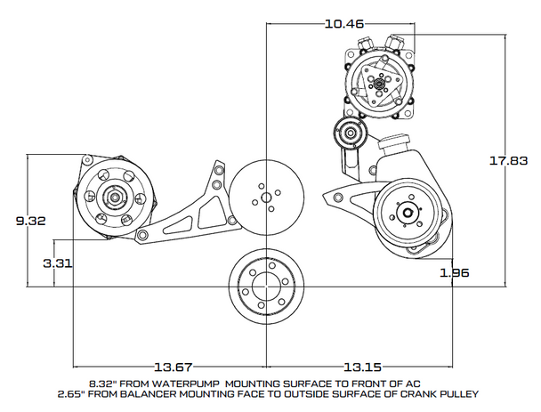Ford 390 Serpentine System - Alternator Only - Polished
