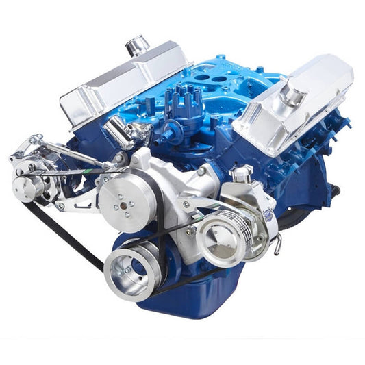 Ford 390 Serpentine System - Power Steering & Alternator - Polished