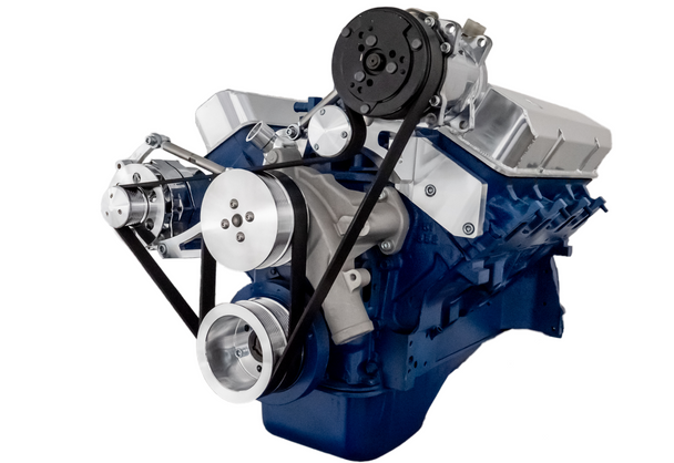 Ford 390 Serpentine System - Alternator & A/C (No Power Steering) - Polished