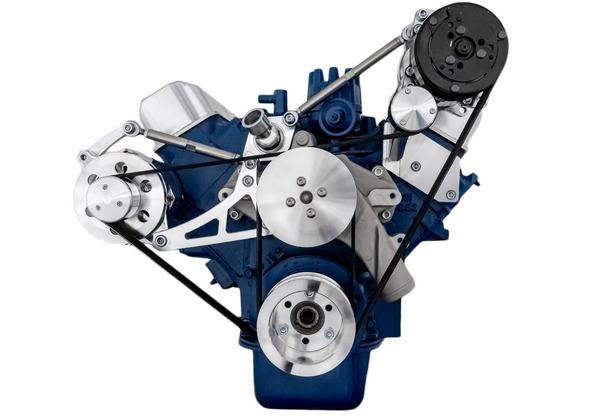 Ford 390 Serpentine System - Alternator & A/C (No Power Steering) - Polished