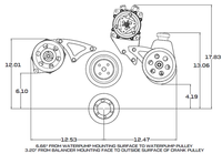 Chrysler Big Block A/C, Power Steering & Alternator System (383-440) - Black