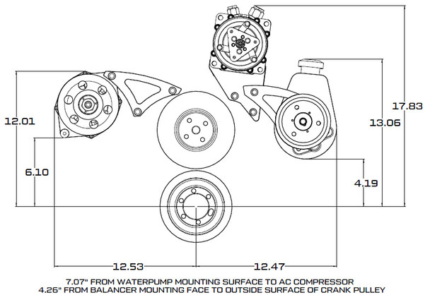 Big Block Chrysler Serpentine Conversion, Alternator Only - Black