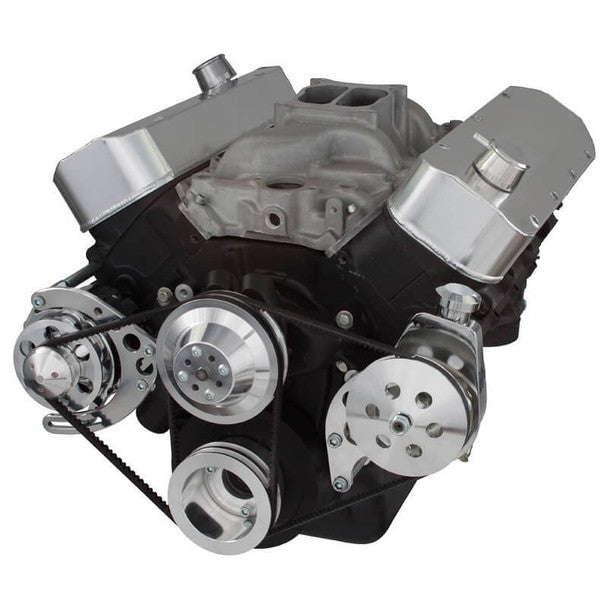Chevy Big Block V-Belt System - Power Steering LWP - Polished
