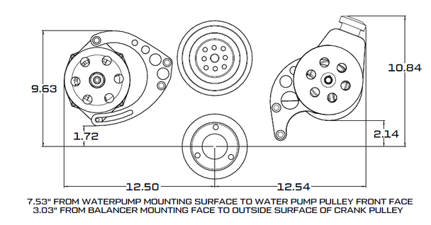 Chevy Big Block V-Belt System - Power Steering LWP - Polished