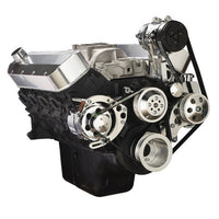 Chevy Big Block Gen. VI Serpentine Conversion Kit - AC, Alternator & Power Steering, Long Water Pump - Polished