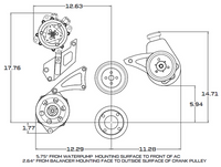 Ford 429-460 Pulley System - AC, Alternator & Power Steering - Polished