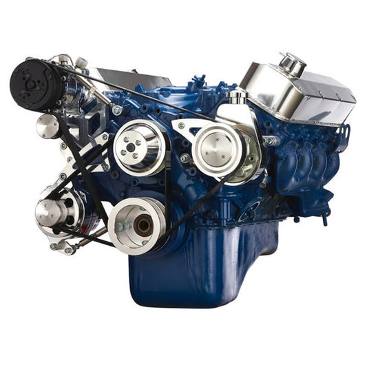 Ford 460 Serpentine System - AC, Alternator & Power Steering - Polished