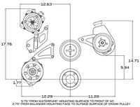 Ford 460 Serpentine System - AC, Alternator & Power Steering - Polished